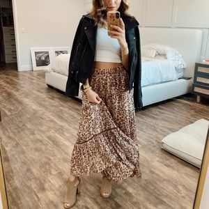 Leopard Print Maxi Skirt
